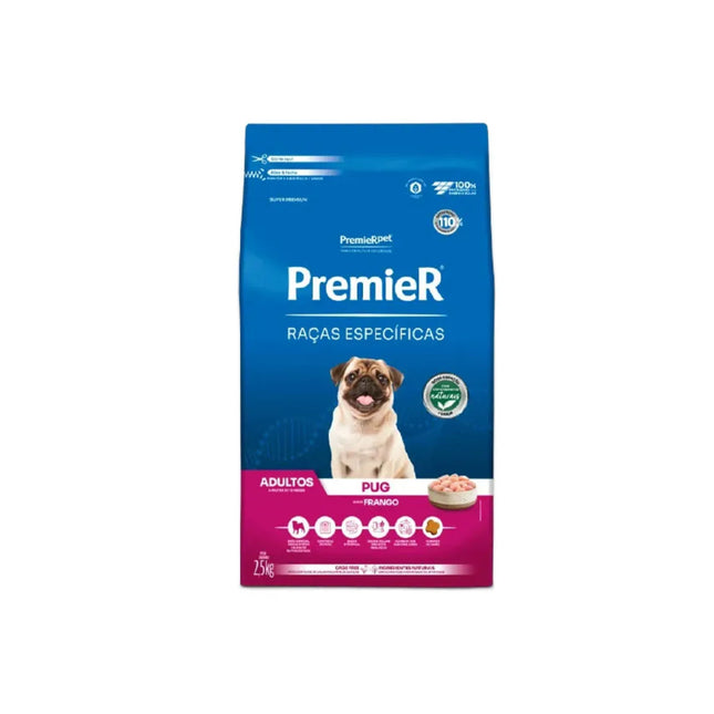 Ração Seca Premier para Cachorros Adultos de Raça Pug