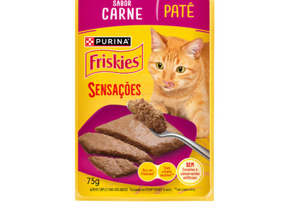 Friskies Patê Sensações Carne 75 g – alimento úmido para gatos adultos