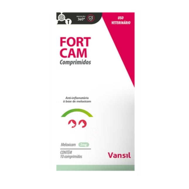 Anti-inflamatório Fort Cam para Cães e Gatos 10 Comprimidos