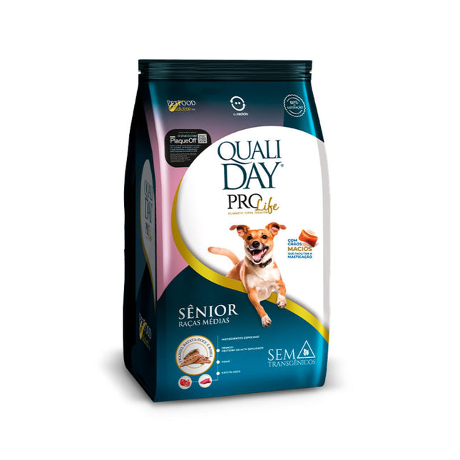 Ração Seca Qualiday Prolife para Cachorros Sênior de Porte Médio