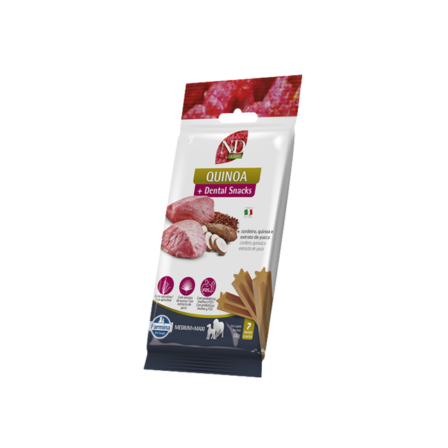 Petisco Funcional N&D Quinoa Snack Canine Yucca & Cordeiro Adult Medium & Maxi