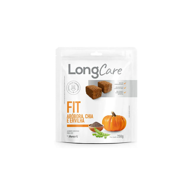 LongCare Fit 250 g – Petisco Natural Funcional para Cães Sabor Abóbora, Chia e Ervilha