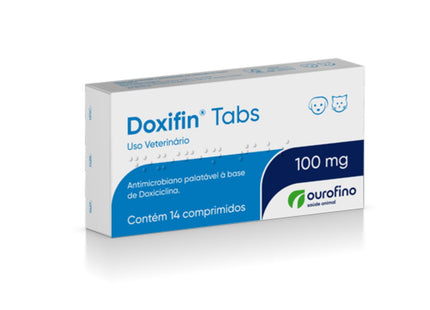 Antimicrobiano Doxifin Tabs 100mg para Cães e Gatos - Blíster