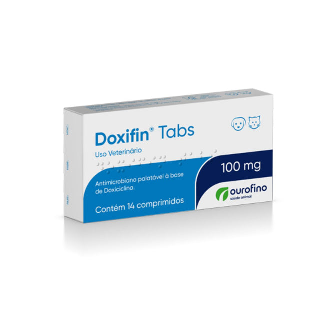 Antimicrobiano Doxifin Tabs 100mg para Cães e Gatos - Blíster