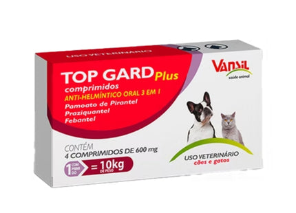 Top Gard Plus 600 mg Para Cães e Gatos