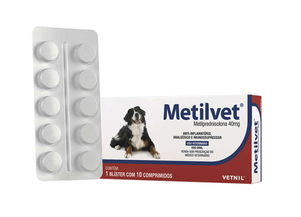 Metilvet 40mg C/10 Comp - Caixa