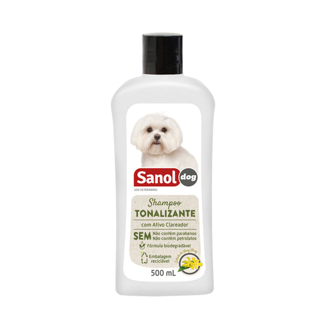 Shampoo Tonalizante de Pelos Claros Sanol Dog 500 ml
