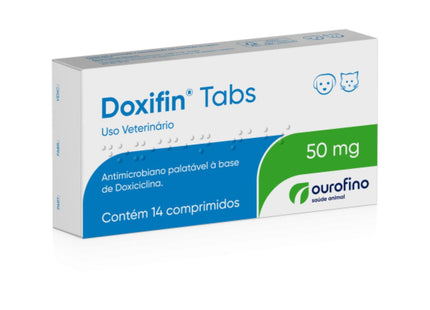 Antimicrobiano Doxifin Tabs 50mg para Cães e Gatos - Blíster