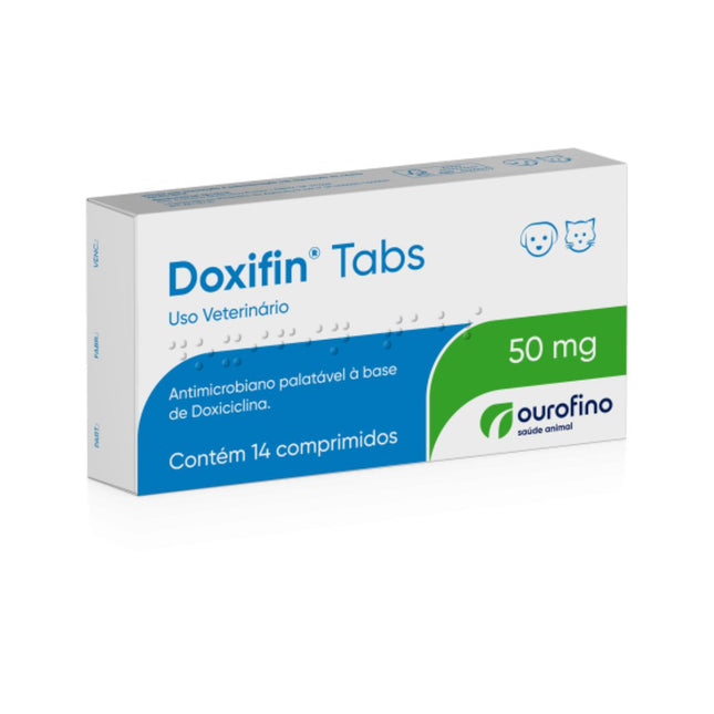 Antimicrobiano Doxifin Tabs 50mg para Cães e Gatos - Blíster