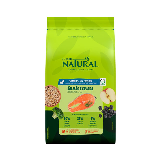 Ração Guabi Natural para Cães Adultos de Porte Pequeno Sabor Salmão e Cevada