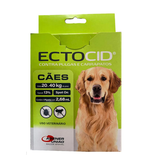 Ectocid® Spot On 2,68 mL – Antiparasitário Tópico para Cães (20 – 40 kg)