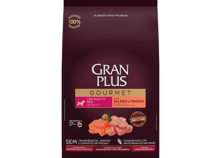 Ração Seca Granplus Gourmet para Cachorros Adultos de Porte Mini Sabor Salmão e Frango