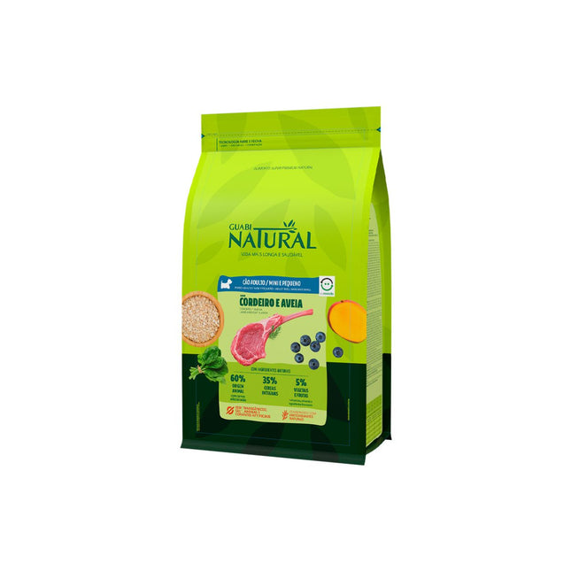 Ração Guabi Natural para Cães Adultos Porte Pequeno Sabor Cordeiro e Aveia