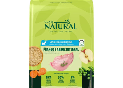 Ração Seca Guabi Natural Frango e Arroz em Pacotes Individuais para Cachorros Filhotes de Porte Médio