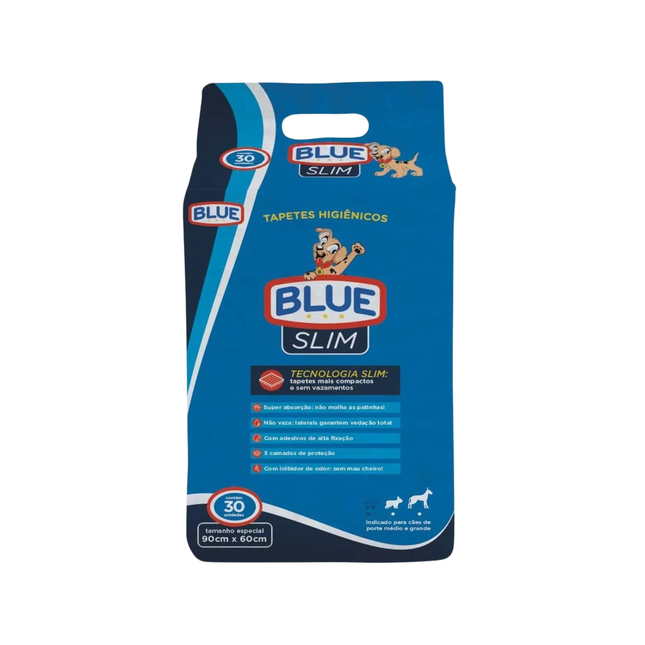 Tapete Higiênico Blue Slim 90 cm x 60 cm (30 un)