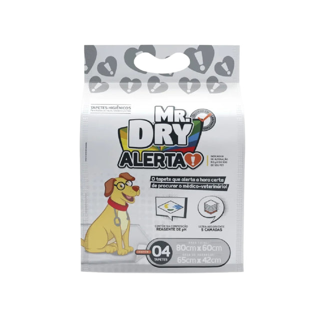 Tapete Higiênico Mr. Dry Alerta 80x60cm (04 Un)