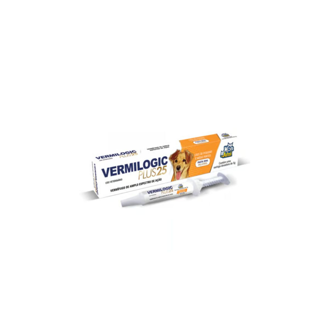 Vermífugo Vermilogic Plus 25 para Cães de Porte Pequeno e Médio 5 g