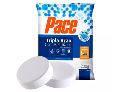 Cloro Pace Tripla Ação HTH Tablete 200 g – Pastilha 3‑em‑1 para Piscinas