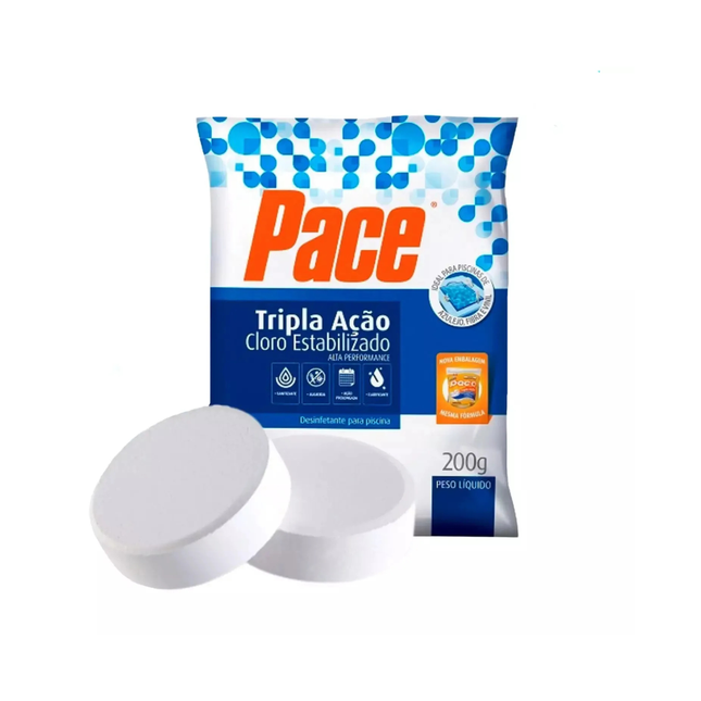 Cloro Pace Tripla Ação HTH Tablete 200 g – Pastilha 3‑em‑1 para Piscinas