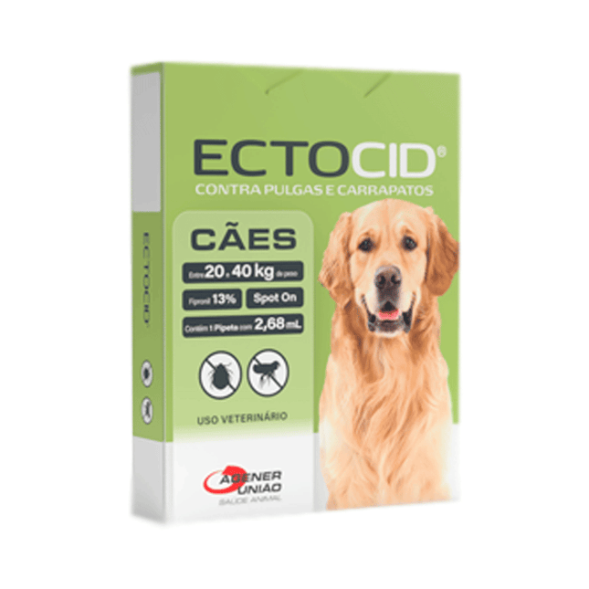 Ectocid® Spot On 2,68 mL – Antiparasitário Tópico para Cães (20 – 40 kg)