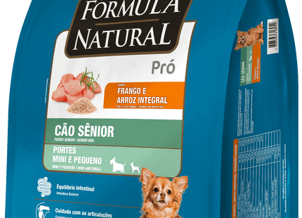 Fórmula Natural Pró Super Premium Frango & Arroz Integral – Sênior Mini/Pequeno