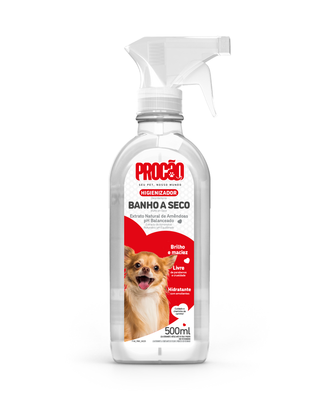 Banho a Seco Procão 500 ml – Limpeza Rápida sem Água