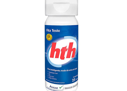 HTH Fita Teste 25 Fitas – Teste de pH, Cloro Livre, Alcalinidade e Ácido Cianúrico