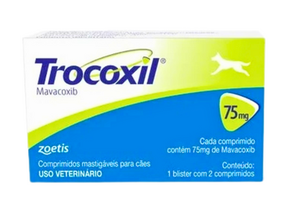 Trocoxil 75 mg – Comprimido mastigável prolongado (caixa com 2 comprimidos)