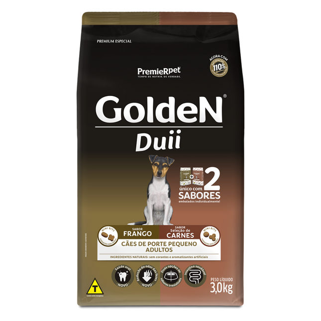 Ração Seca Golden Duii para Cachorros Adultos de Porte Pequeno
