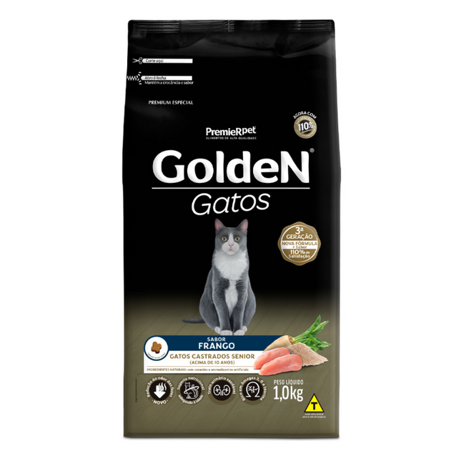 Ração Seca Golden para Gatos Sênior Castrados
