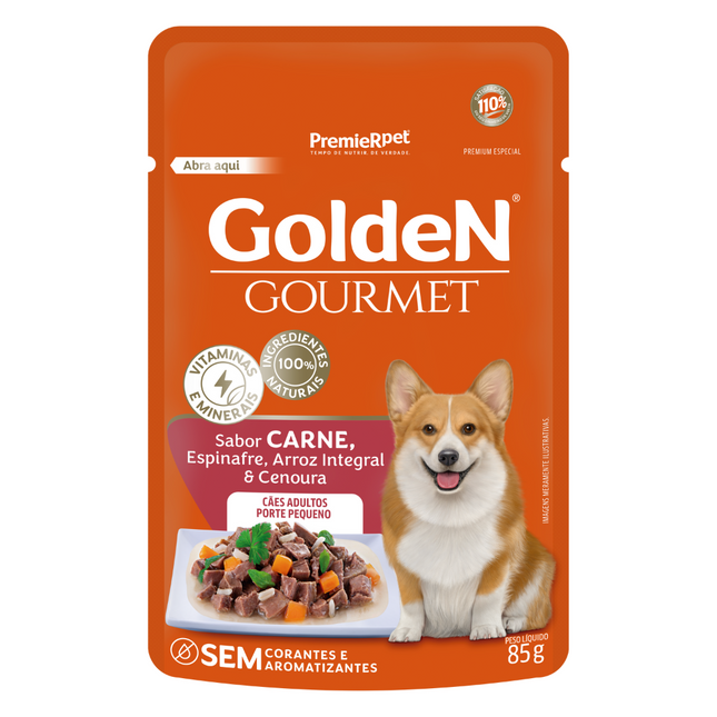 Ração Úmida Golden Gourmet para Cachorros Adultos de Porte Pequeno