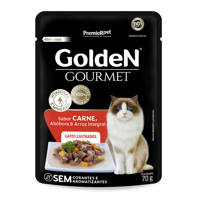 Ração Úmida Golden Gourmet para Gatos Castrados