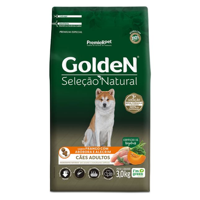 Ração Seca Golden Select Natural Abóbora para Cachorros Adultos