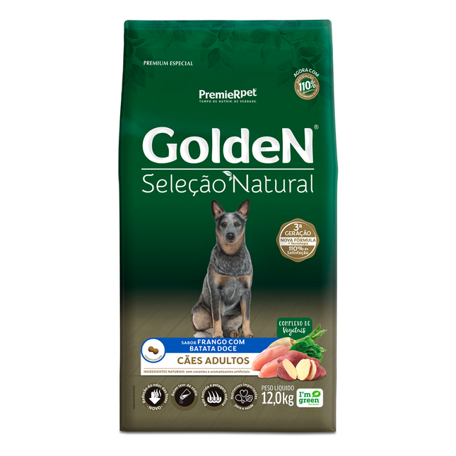 Ração Seca Golden Select Natural Batata Doce para Cachorros Adultos