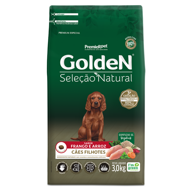Ração Seca Golden Seleção Natural para Cachorros Filhotes