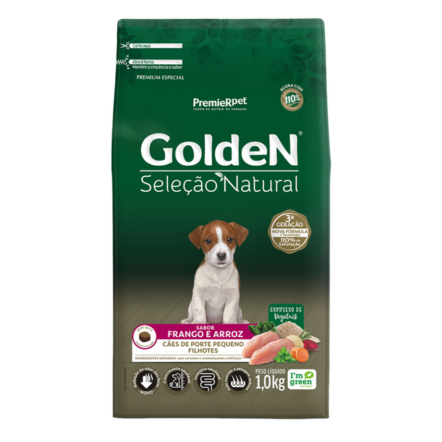 Ração Seca Golden Seleção Natural para Cachorros Filhotes de Porte Pequeno