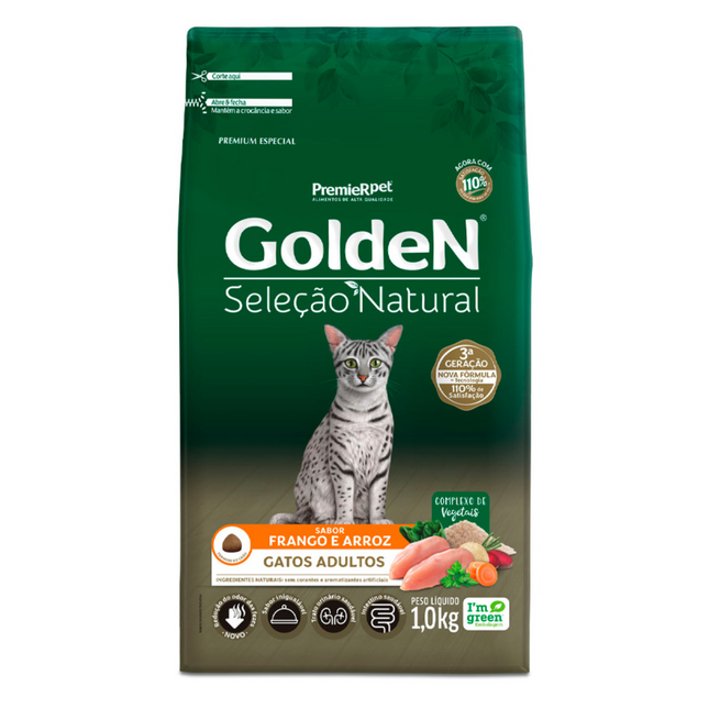 Ração Seca Golden Seleção Natural para Gatos Adultos