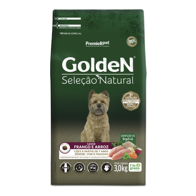 Ração Seca Golden Seleção Natural para Cachorros Adultos de Porte Pequeno Sênior