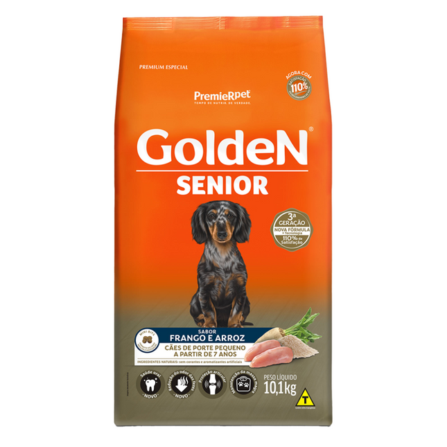 Ração Seca Golden para Cachorros Sênior de Porte Pequeno
