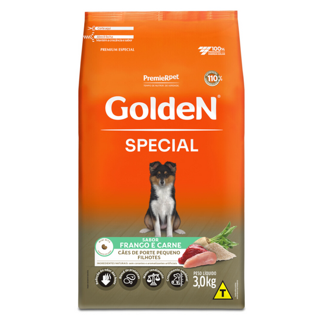 Ração Seca Golden Special para Cachorros Filhotes de Porte Pequeno
