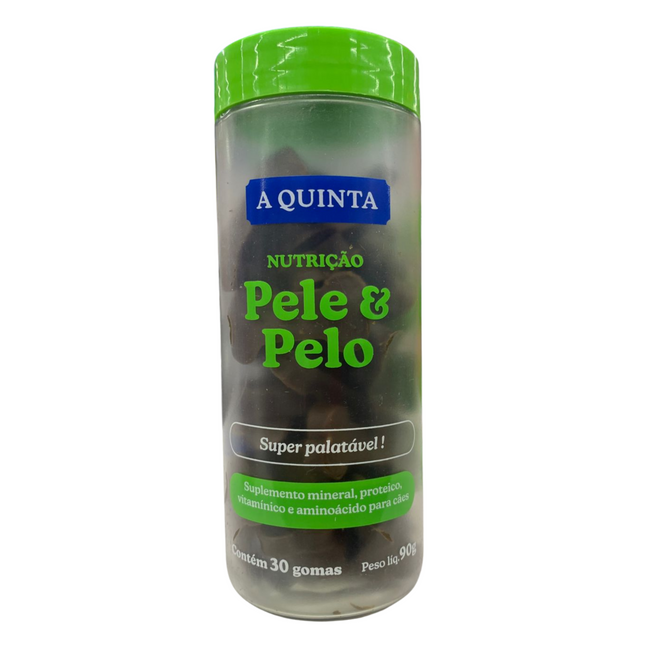 Gummy Pele & Pelo A Quinta Pet 90g – 30 gomas para brilho e hidratação