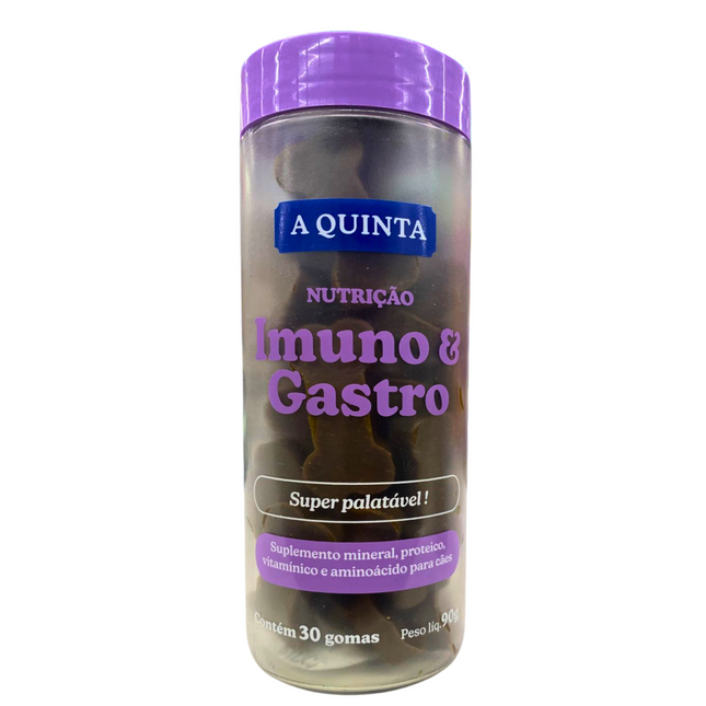 Gummy Imuno & Gastro A Quinta Pet 90g – 30 gomas para imunidade e saúde intestinal