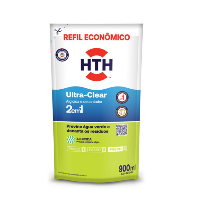 Algicida e Decantador HTH Ultra Clear Refil 900 ml