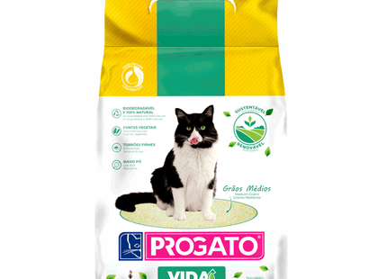 Areia Progato Vida Clean – Areia Higiênica Biodegradável para Gatos 10 kg