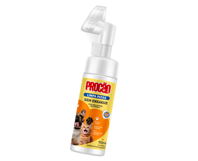 Limpa Patas Procão 150 ml — Limpeza Delicada com Camomila e Aplicador Escova