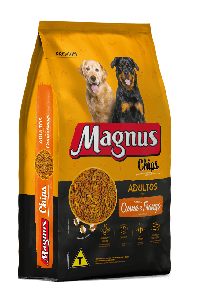 Magnus Chips Cães Adultos Carne e Frango