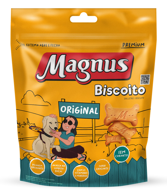 Biscoito Magnus Original Petisco para Cães Adultos - Raças Médias e Grandes