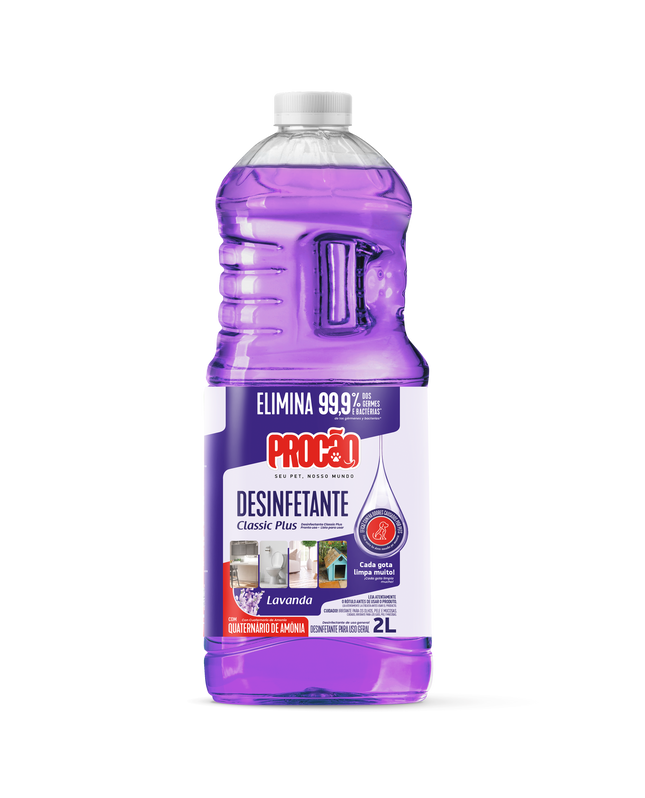 Desinfetante Classic Plus Lavanda Procão 2 L – Limpa, Desinfeta e Perfuma