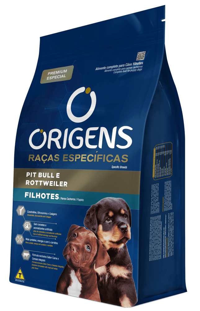 Ração Origens Filhote Pit Bull Rottweiler 15 kg