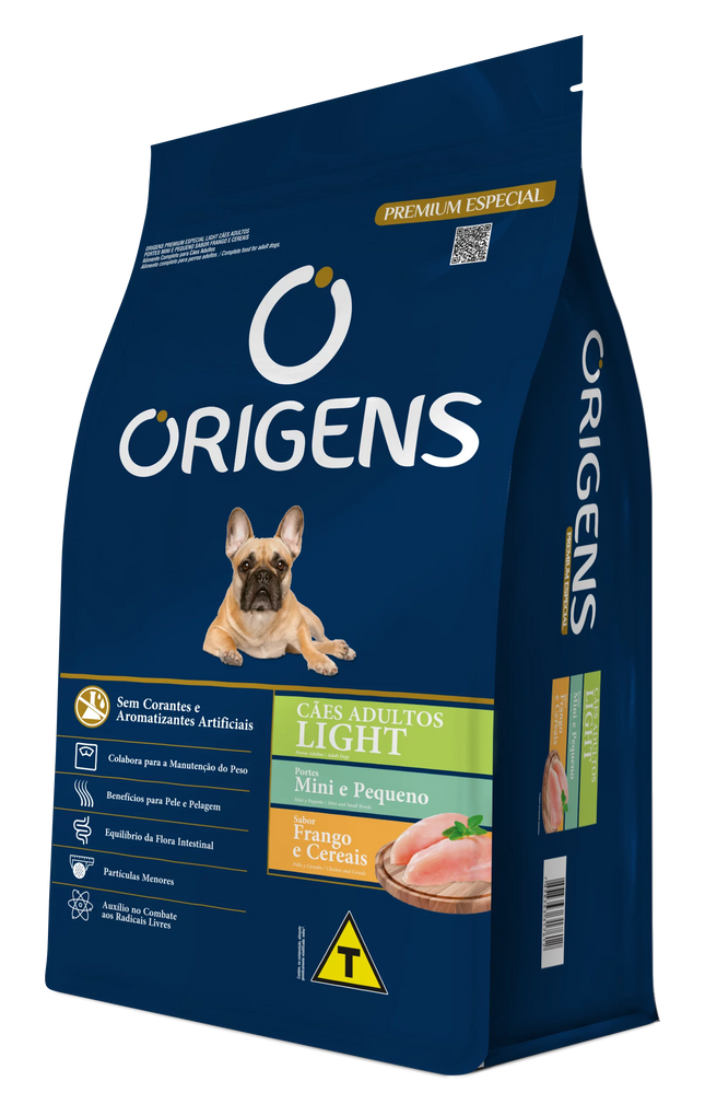 Origens Light – Frango e Cereais – Cães Adultos Porte Mini/Pequeno – 10,1 kg